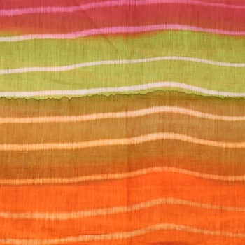 POM : Orange Organic Cotton Batik Stripe Scarf