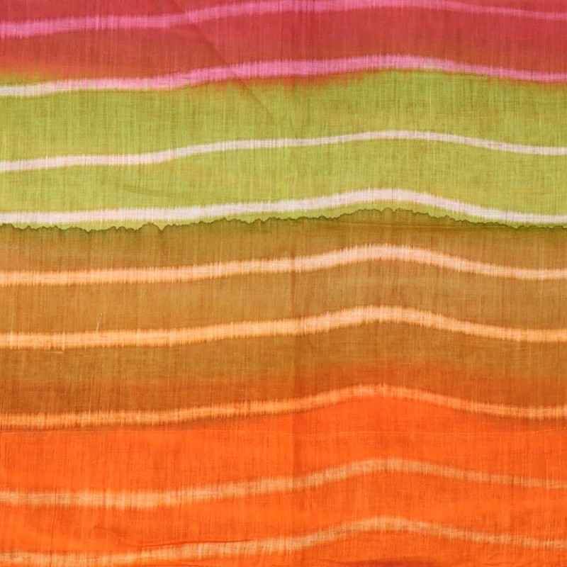 POM : Orange Organic Cotton Batik Stripe Scarf