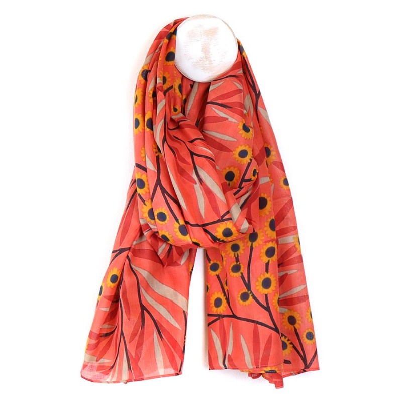 POM : Red Mini Sunflowers Print Scarf