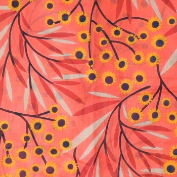 POM : Red Mini Sunflowers Print Scarf