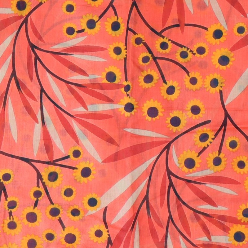 POM : Red Mini Sunflowers Print Scarf