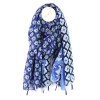 POM : Blue Abstract Floral Organic Cotton Scarf