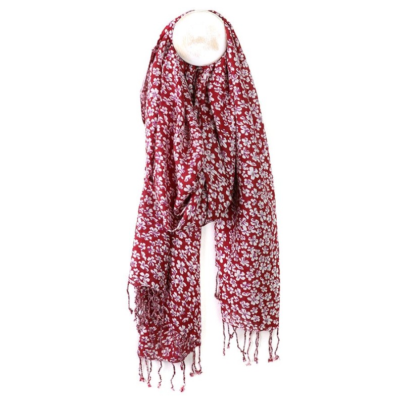 POM : Bright Pink Ditsy Floral Modal Scarf