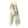 POM : Lilac / Rust Flowers on White Modal Scarf