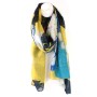 POM : Yellow / Blue Mix Oversize Print Scarf