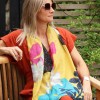 POM : Yellow / Blue Mix Oversize Print Scarf