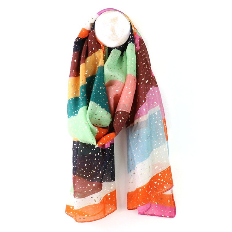 POM : Multi Colour Block Stripe Scarf