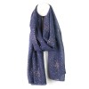 POM : Navy Speckle Foil Print Scarf