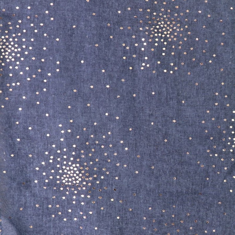 POM : Navy Speckle Foil Print Scarf