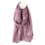 POM : Mauve with Rose Gold Foil Ginko Leaf Scarf