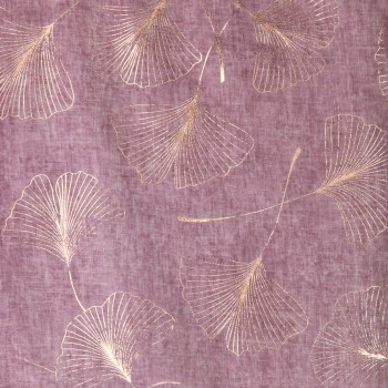 POM : Mauve with Rose Gold Foil Ginko Leaf Scarf