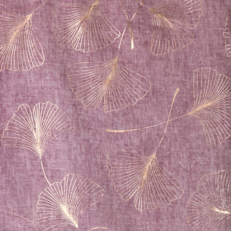 POM : Mauve with Rose Gold Foil Ginko Leaf Scarf