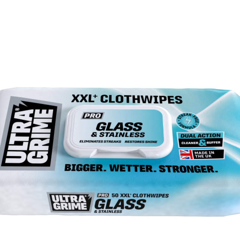 UltraGrime Glass & Stainless Steel Clothwipes XXL 50PK