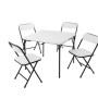 Garden Furniture Folding Table & 4 Chair Set - All in one box - White