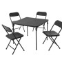 Folding Table & 4 Chairs in 1 Box - Black