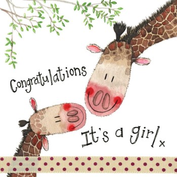 ALEX CLARK: CARD - GIRAFFE FAMILY ITS A GIRL
