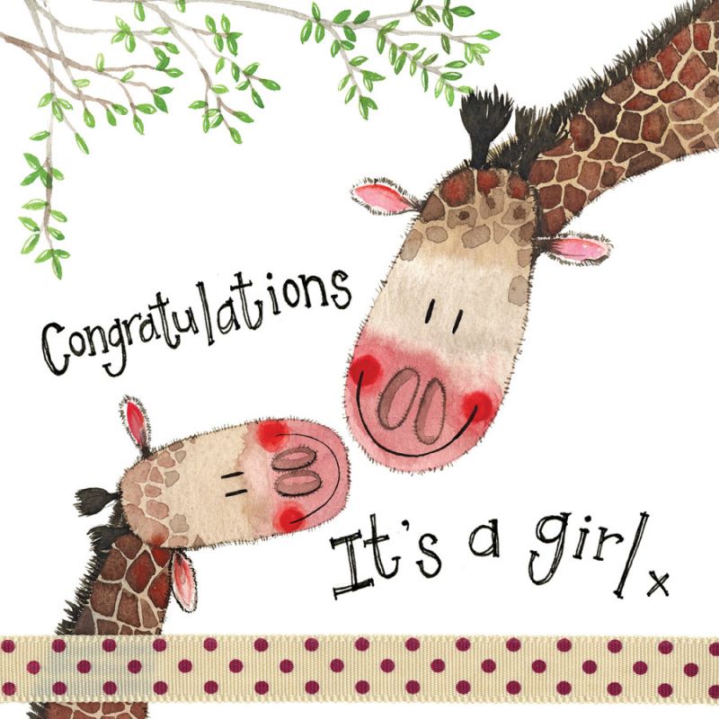 ALEX CLARK: CARD - GIRAFFE FAMILY ITS A GIRL