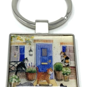 ALEX CLARK: KEY RING - FRIENDLY FELINES