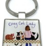 ALEX CLARK: KEY RING - CRAZY CAT LADY