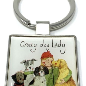 ALEX CLARK: KEY RING - CRAZY DOG LADY