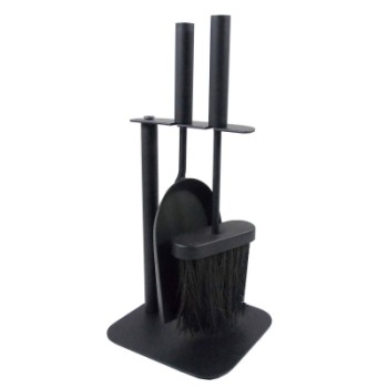 CASTLE LIVING UPRIGHT HEARTH TIDY BLACK