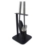 CASTLE LIVING UPRIGHT HEARTH TIDY BLACK & PEWTER