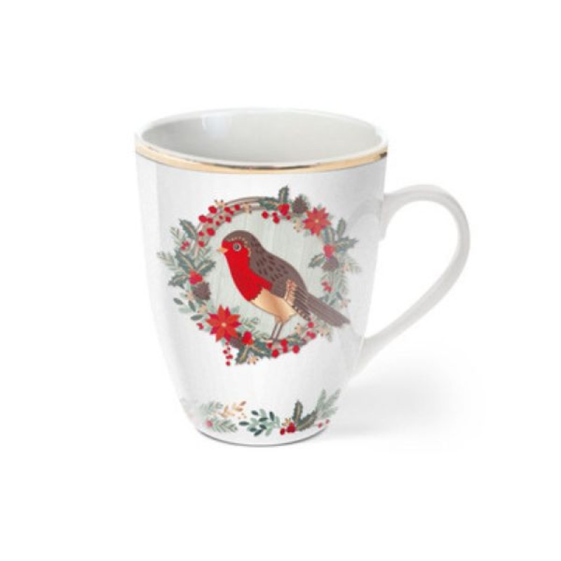TC : XMAS ROBIN MUGS SET4
