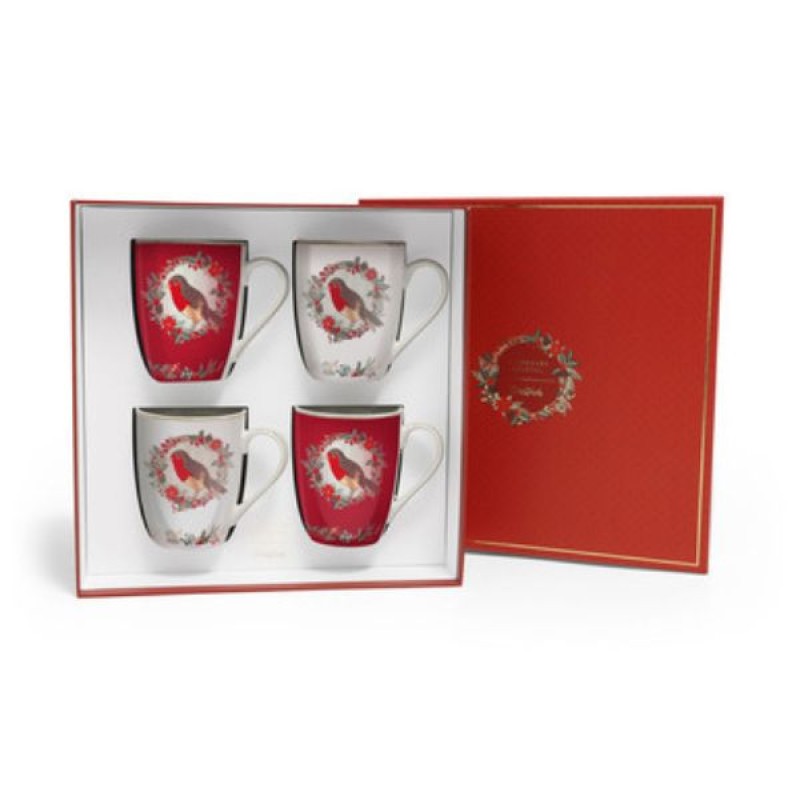 TC : XMAS ROBIN MUGS SET4