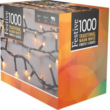 XMAS LIGHTS : 1000 WARM WHITE FIREFLY