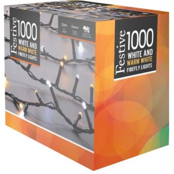 XMAS LIGHTS : 1000 WHITE AND WARM WHITE FIREFLY