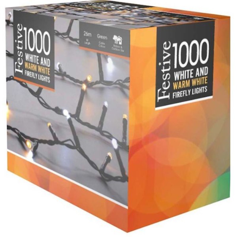 XMAS LIGHTS : 1000 WHITE AND WARM WHITE FIREFLY
