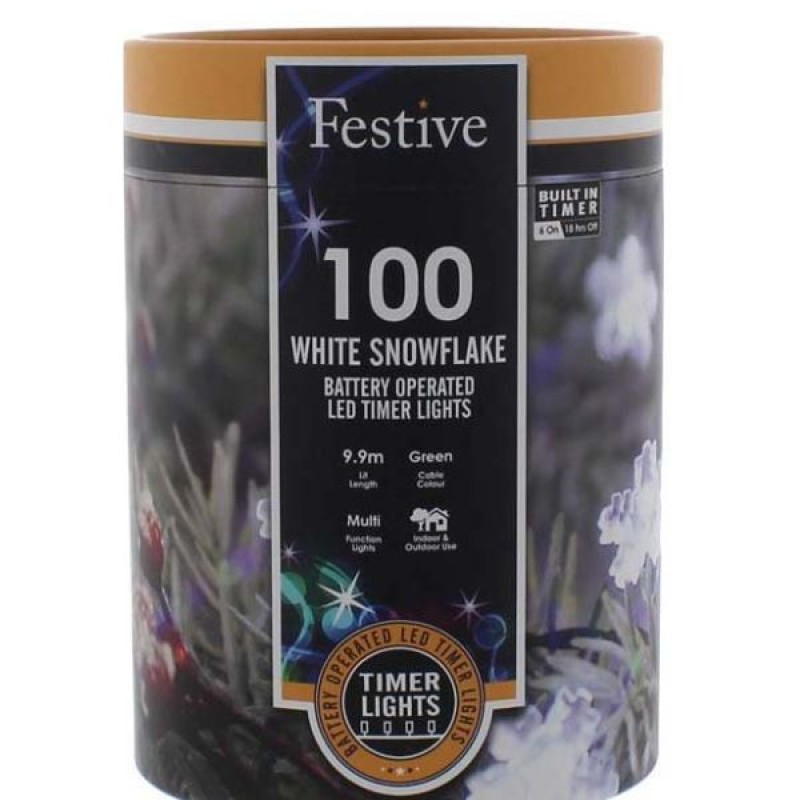XMAS LIGHTS : 200 BO LED TIMER STRING WHITE