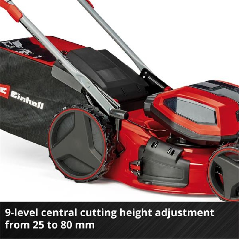 Einhell Power X-Change 36V Cordless Lawn Mower, 52cm Cutting Width, 4x5.2Ah Batteries, Steel Deck