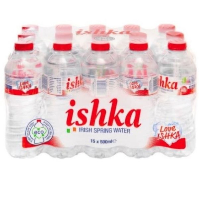 ISHKA WATER 500ML FLAT CAP 15PK (DRS tax included)