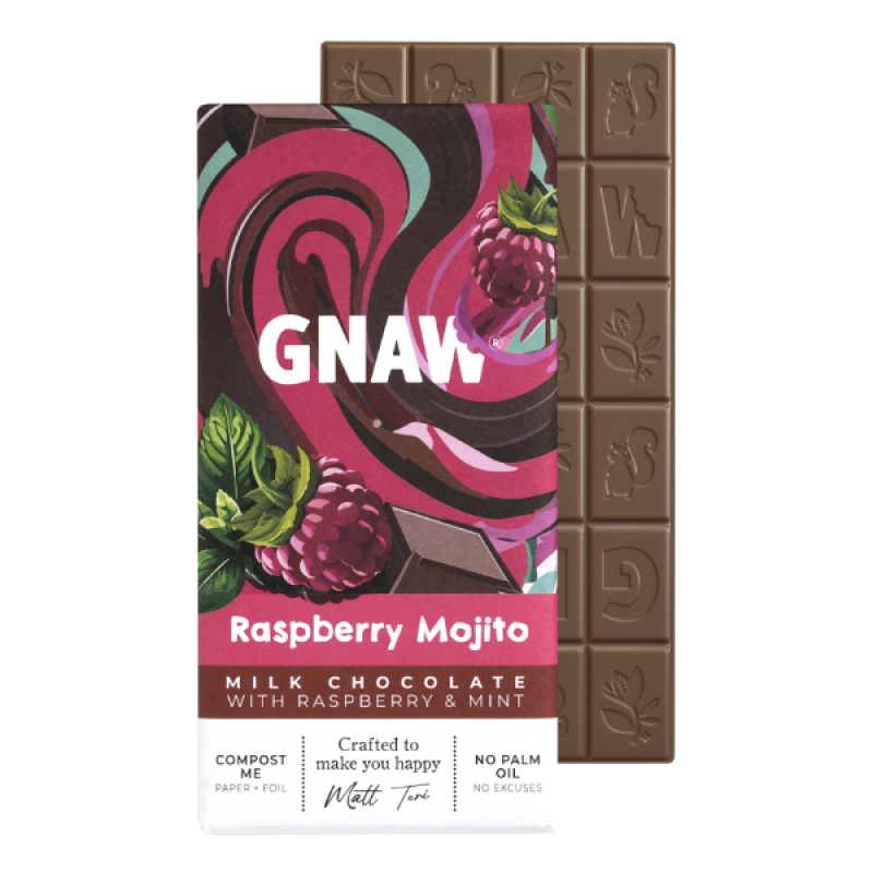 BFX: GNAW MILK RASPBERRY MOJITO CHOC BAR