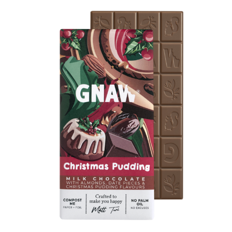 BFX: GNAW MILK CHRISTMAS PUDDING CHOC BAR