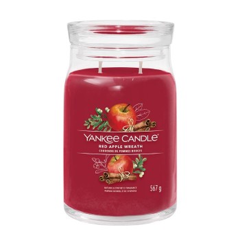 YANKEE : LARGE JAR - RED APPLE WREATH