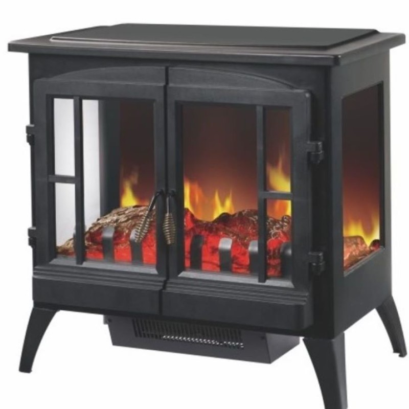 HH : ASPEN 3 SIDE DOUBLE DOOR STOVE BLACK 2KW