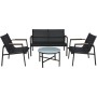 KM : GARDEN FURNITURE SET 4PCS BLACK FRAME