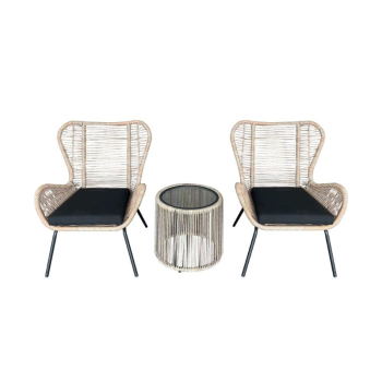 Garden Furniture ALVOR Steel Rattan Set 3pc