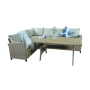 Garden Furniture CANTO L Corner & Polywood Table Set Grey