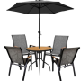 Garden Furniture Set AMORA 4 Seater Dining Set with Parasol
