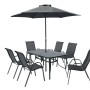 Garden Furniture AMORA 6 Seater Dining Set with Parasol