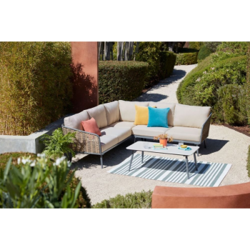 Garden Furniture CALDERA Corner Sofa Set with Coffee Table 