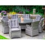 Garden Furniture - RIVIERA 8 Seat Round Dining Set - Dark Grey
