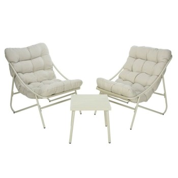 GARDEN FURNITURE SET 3PC WHITE FRAME