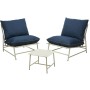 GARDEN FURNITURE STEEL 3PC - NAVY
