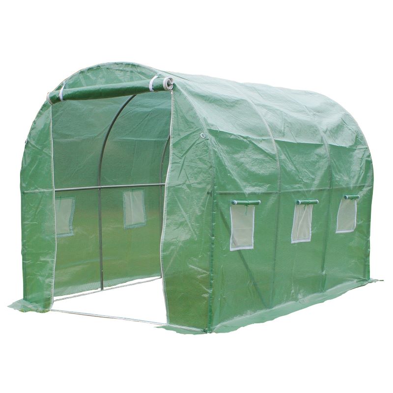 Polytunnel Greenhouse with Steel Frame D300 X H200 X W200CM
