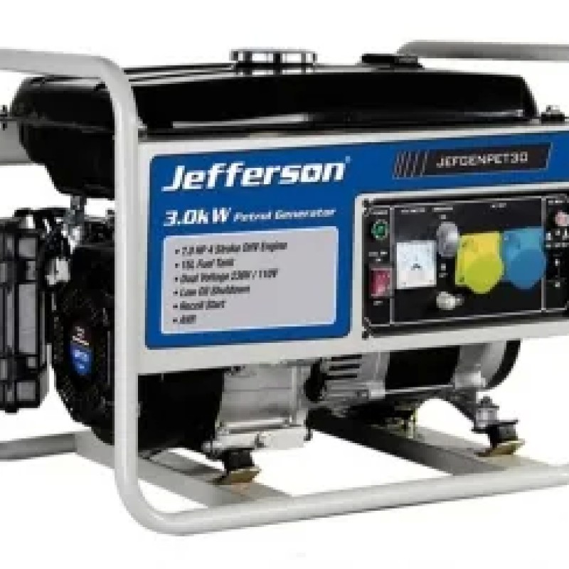 Jefferson Generator 3.8KVA Petrol Pull Start with AVR