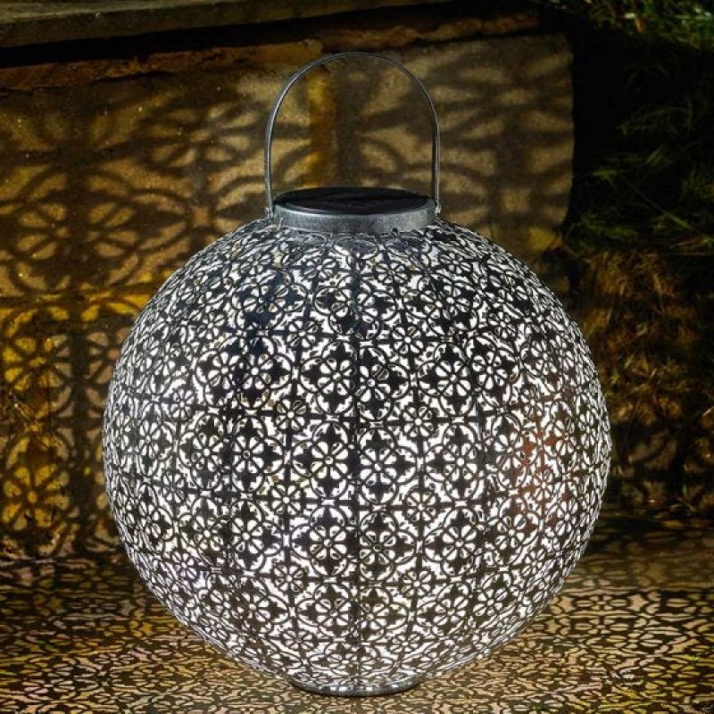 Solar Jumbo Damasque Lantern - Silver